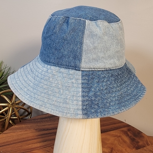 Universal Thread Patchwork Denim Bucket Hat Retro 90s Y2K vibes Size Women OSFM - Picture 4 of 17